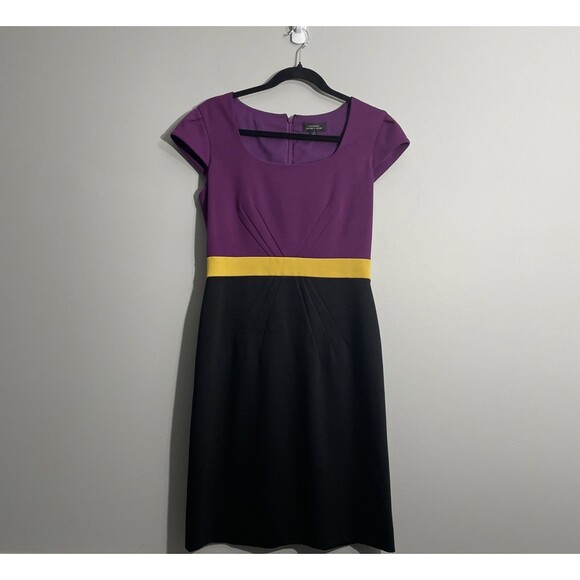 Tahari A.S. Levine Womens Dress Color Block Design Office to Evening Size 4 - Picture 1 of 9